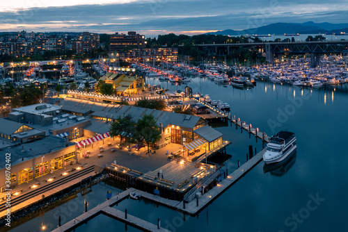 View of Granville Island and Burrard bridge from Granville Bridge