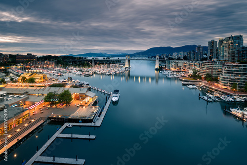 View of Granville Island and Burrard bridge from Granville Bridge photo