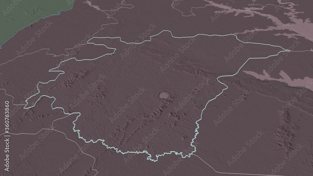 Ashanti, Ghana - outlined. Administrative Ashanti, Ghana - outlined. Administrative