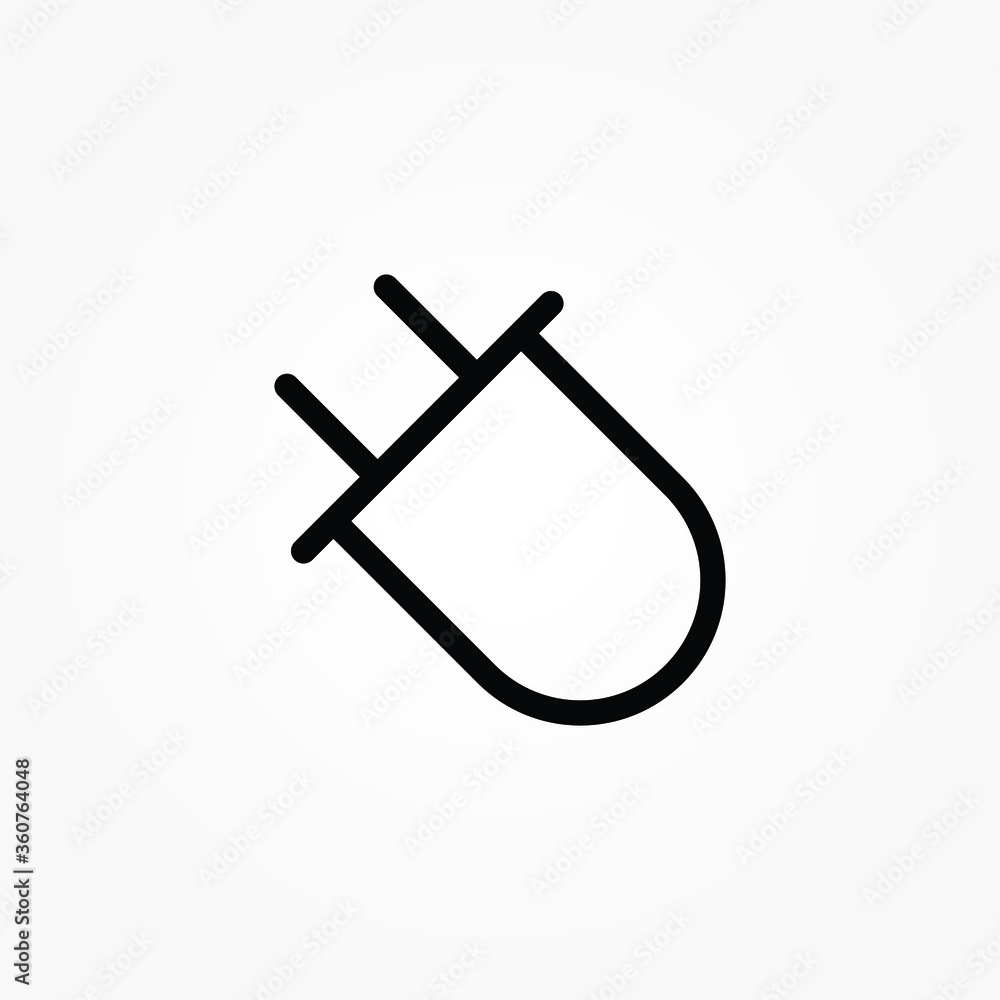 outline plug single icon vector illustration outline plug single icon vector illustration