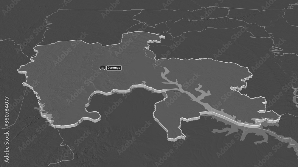 Savannah, Ghana - extruded with capital. Bilevel Savannah, Ghana - extruded with capital. Bilevel