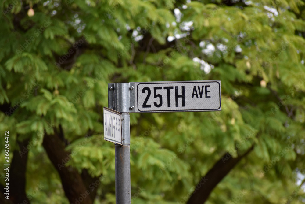 Twenty fifth/25th Avenue road sign/street name