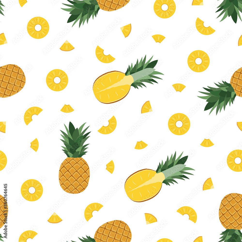 Pineapple. Seamless Vector Patterns Pineapple. Seamless Vector Patterns