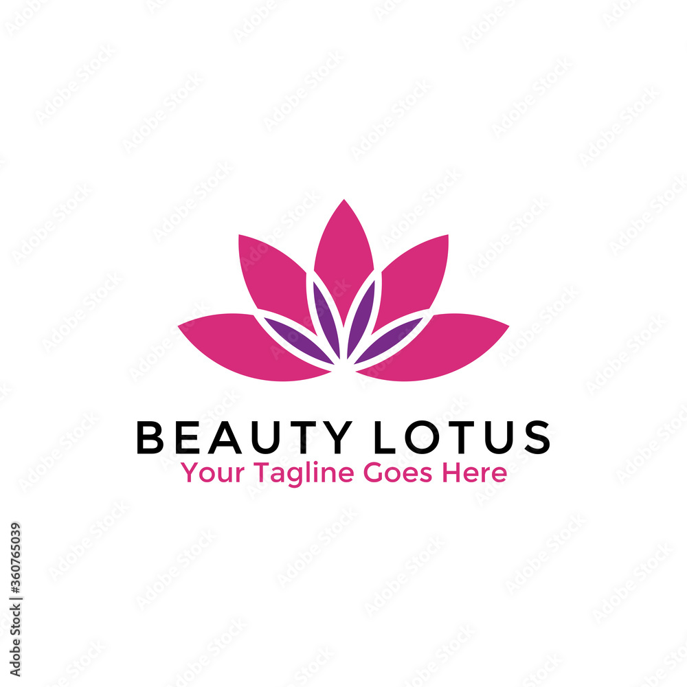 Beauty Lotus Flower Logo Design Template. Vector illustration.