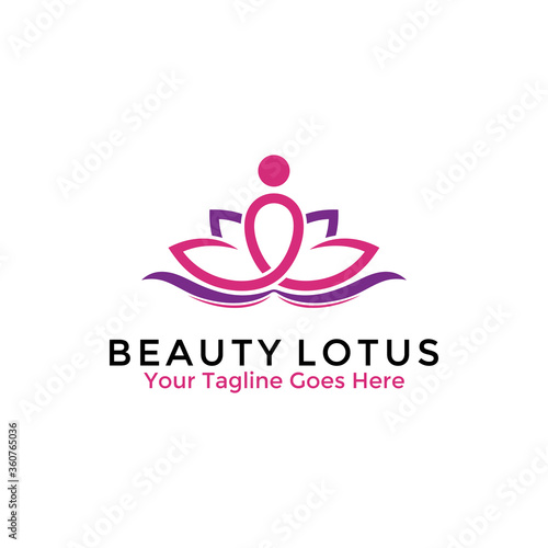 Beauty Lotus Flower Logo Design Template. Vector illustration.