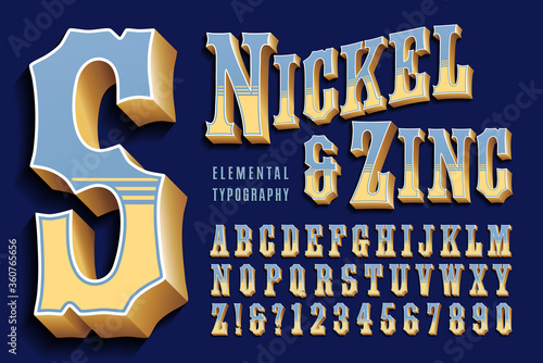 A 3d Vintage Font in the Style of Circus or Carnival Lettering; This Retro Typographic Style Would Also Work Well in Any Old West or Cowboy Context.