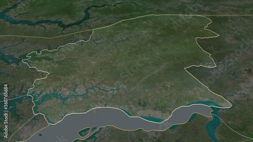 Oio, Guinea-Bissau - outlined. Satellite