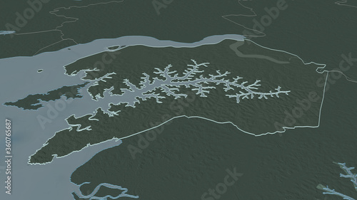 Bilde på lerret Quinara, Guinea-Bissau - outlined. Administrative