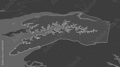 Foto Quinara, Guinea-Bissau - outlined. Bilevel