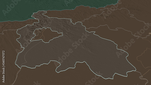 Pest  Hungary - outlined. Administrative