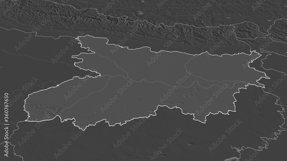 Bihar, India - outlined. Bilevel Bihar, India - outlined. Bilevel