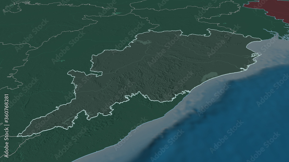Odisha, India - outlined. Administrative Odisha, India - outlined. Administrative