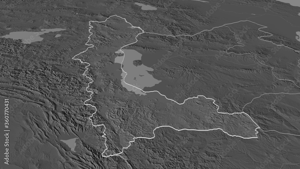 West Azarbaijan, Iran - outlined. Bilevel West Azarbaijan, Iran - outlined. Bilevel