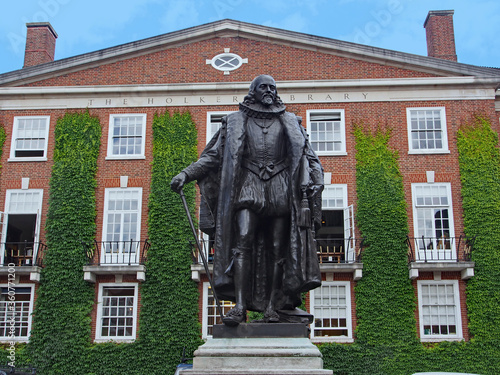 London, UK -  Statue of statesman and author Francis Bacon, in the courtyard of Gray's Inn, where he was educated as a barrister.