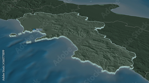 Campania, Italy - extruded with capital. Administrative