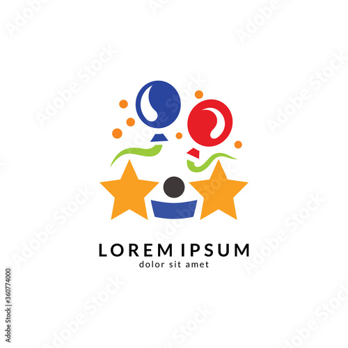 Kids play colorful logo vector, Children logo designs, happy child design concept, kid education logo, logo element template