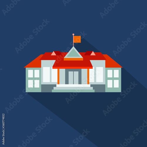 School building flat icon