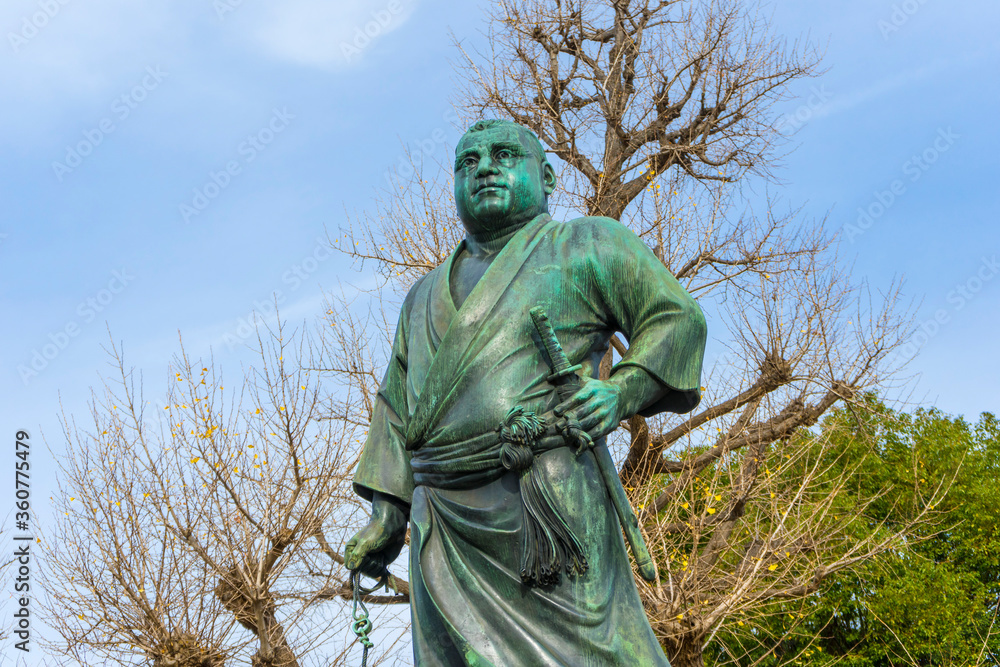 Saigo Takamori, the Last Samurai bronze statue monument erected in 1898 ...