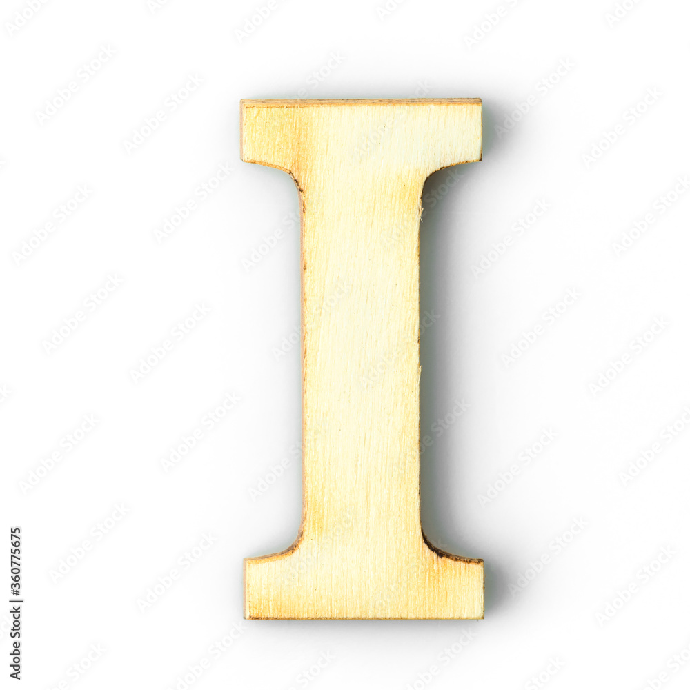 Wooden Alphabet letter with drop shadow I Wooden Alphabet letter with drop shadow I