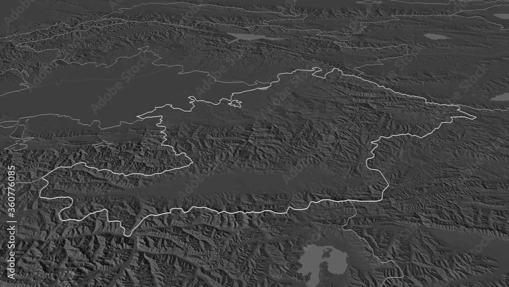 Osh, Kyrgyzstan - outlined. Bilevel Osh, Kyrgyzstan - outlined. Bilevel
