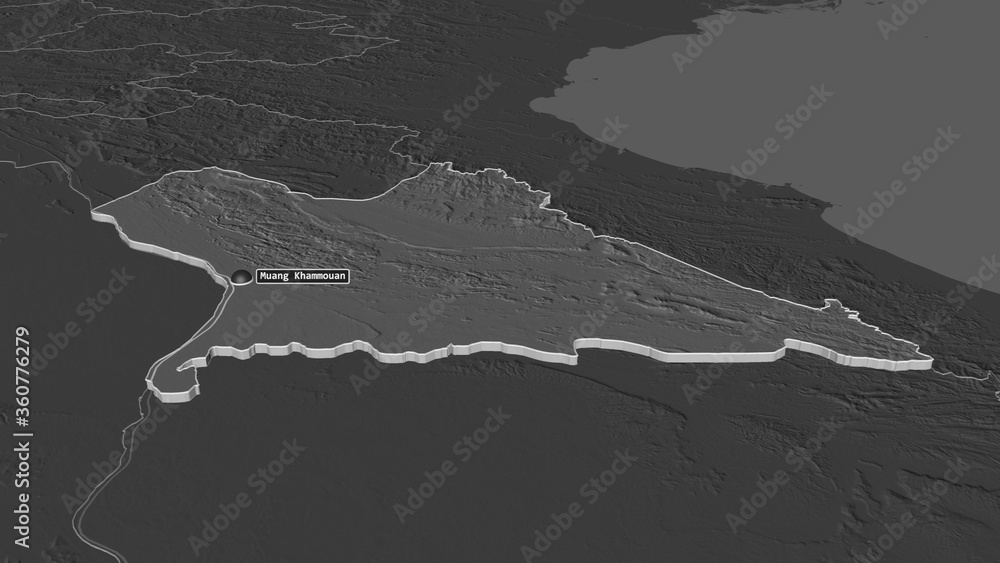 Khammouan, Laos - extruded with capital. Bilevel Khammouan, Laos - extruded with capital. Bilevel