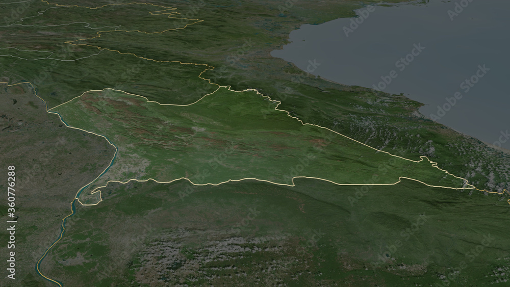 Khammouan, Laos - outlined. Satellite