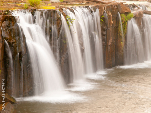 Tad Pha Suam Waterfall  Champasak  Southern of Laos.