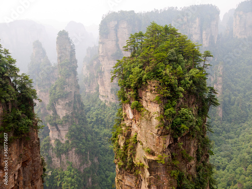 Принти на полотні Rock mountain tower in Zhangjiajie national forest park of China, a world nature heritage site