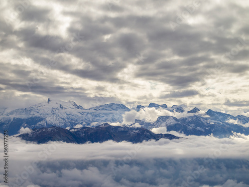 Beautiful Swiss Alps viewed from Pilatus mountain in Switzerland. © mrpeak