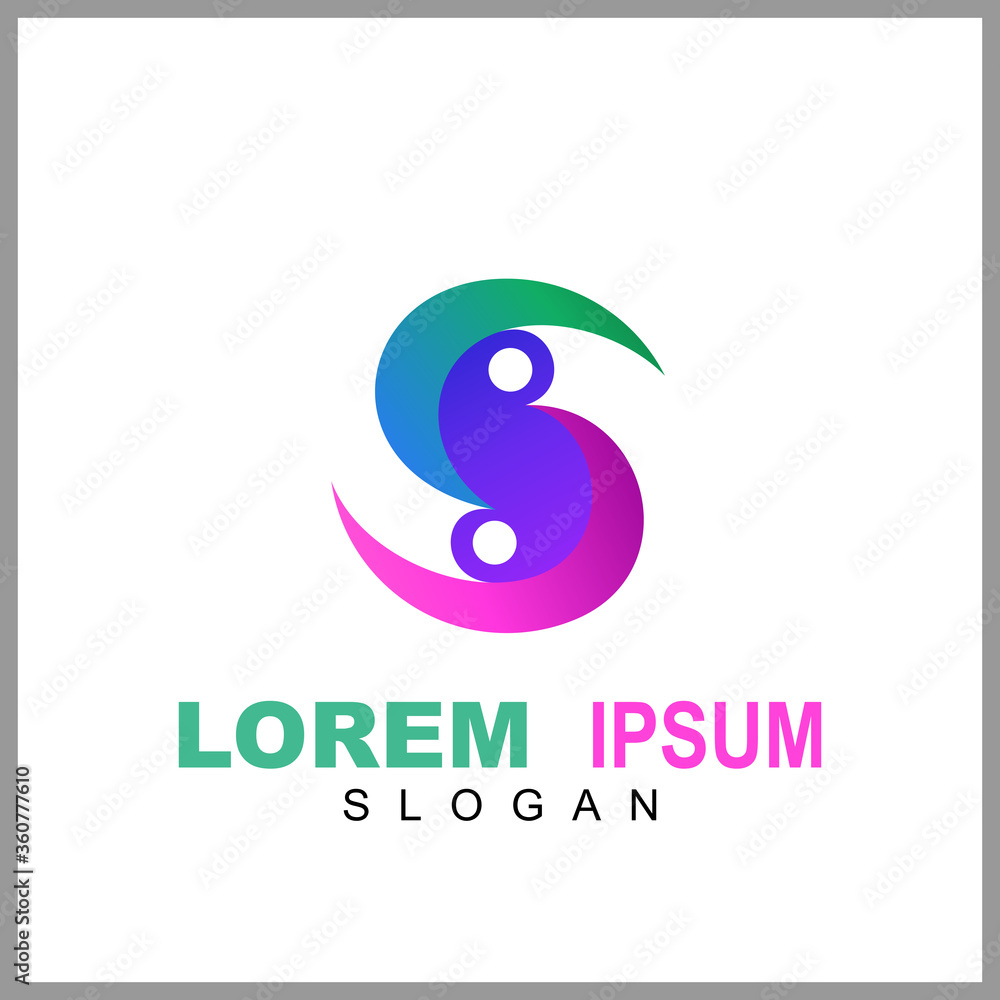 Letter S Logo Design With People Shape. Logo Concept Of Initial Letter Combination With Human Icon. Unique Lettermark Symbol Letter S Logo Design With People Shape. Logo Concept Of Initial Letter Combination With Human Icon. Unique Lettermark Symbol