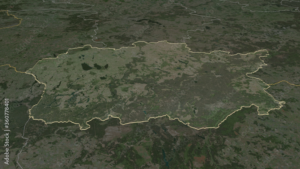 Alytaus, Lithuania - outlined. Satellite