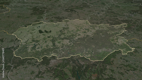 Alytaus, Lithuania - outlined. Satellite photo