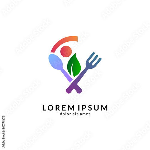 Kitchen, spoon and fork, dining restaurant, food and cafe logo vector. Culinary food symbol/icon design template