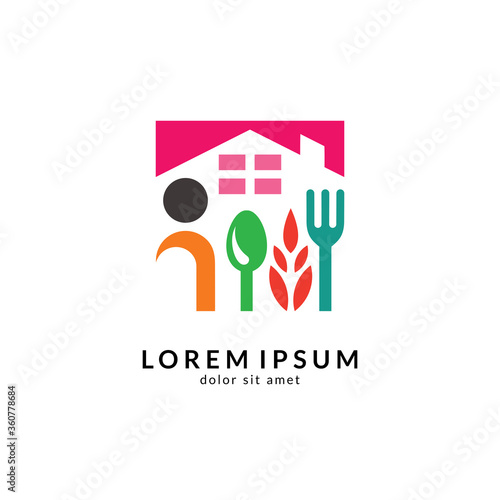 Kitchen, spoon and fork, dining restaurant, food and cafe logo vector. Culinary food symbol/icon design template