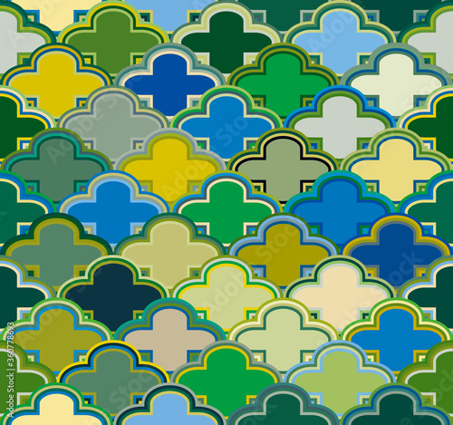 The Seamless Stained Glass Style Patterns, The Biscuit Patterns, Green And Forest Patterns
