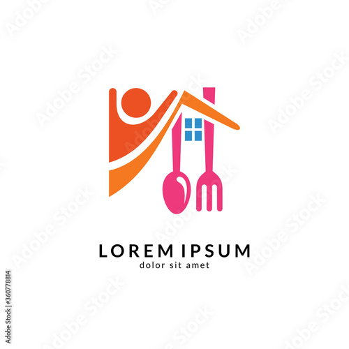 Kitchen, spoon and fork, dining restaurant, food and cafe logo vector. Culinary food symbol/icon design template