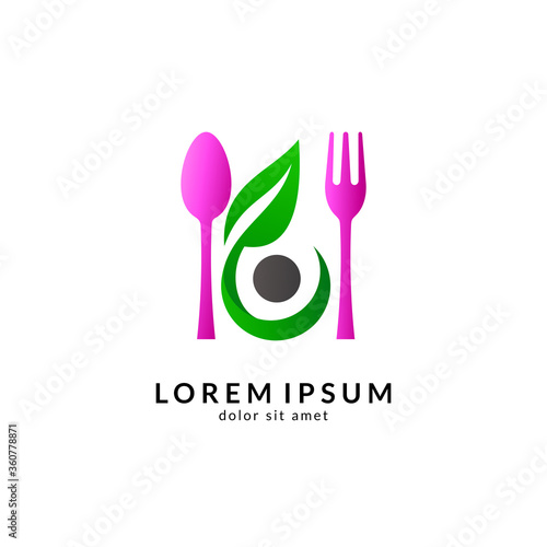 Kitchen, spoon and fork, dining restaurant, food and cafe logo vector. Culinary food symbol/icon design template