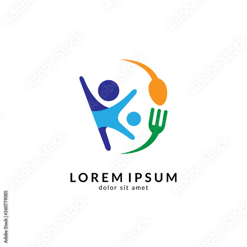 Kitchen, spoon and fork, dining restaurant, food and cafe logo vector. Culinary food symbol/icon design template
