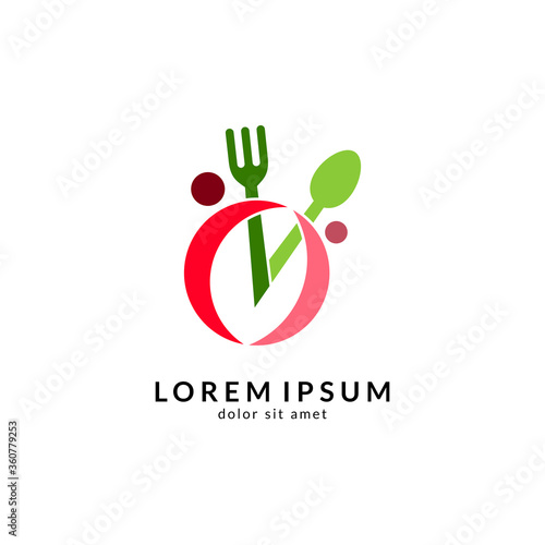 Kitchen, spoon and fork, dining restaurant, food and cafe logo vector. Culinary food symbol/icon design template