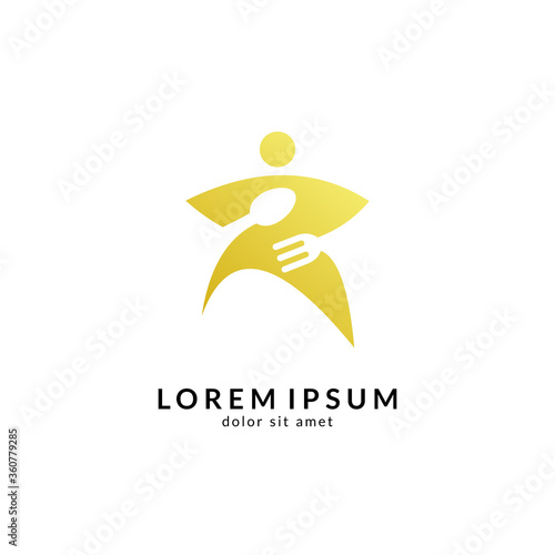 Kitchen, spoon and fork, dining restaurant, food and cafe logo vector. Culinary food symbol/icon design template