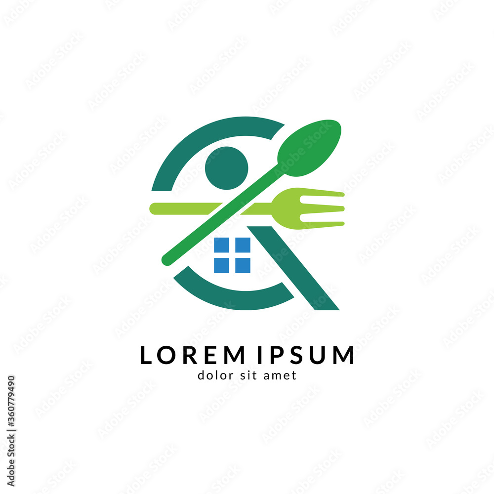 Kitchen, spoon and fork, dining restaurant, food and cafe logo vector. Culinary food symbol/icon design template Kitchen, spoon and fork, dining restaurant, food and cafe logo vector. Culinary food symbol/icon design template