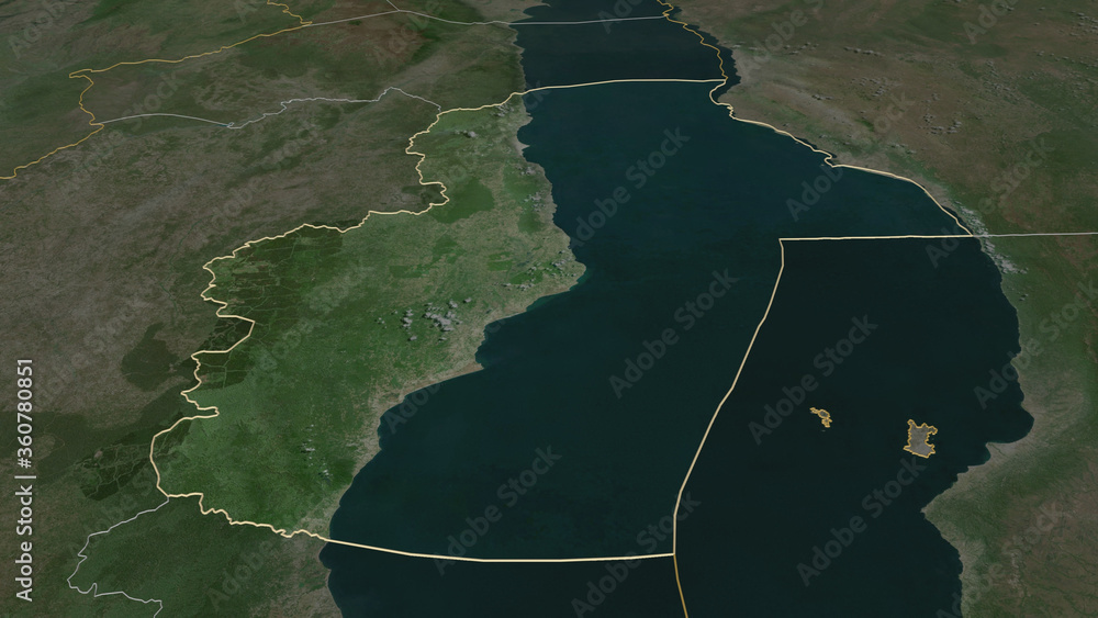 Nkhata Bay, Malawi - outlined. Satellite Nkhata Bay, Malawi - outlined. Satellite