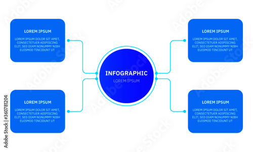 Vector Infographic thin line design with icons and 4 options or steps. Infographics for business concept. Can be used for presentations banner, workflow layout, process diagram, flow chart, info grap