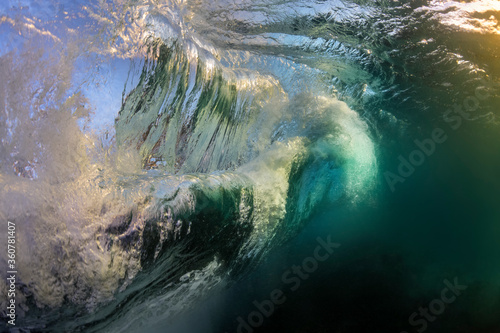 Fototapeta Naklejka Na Ścianę i Meble -  Underwater wave vortex, Sydney Australia