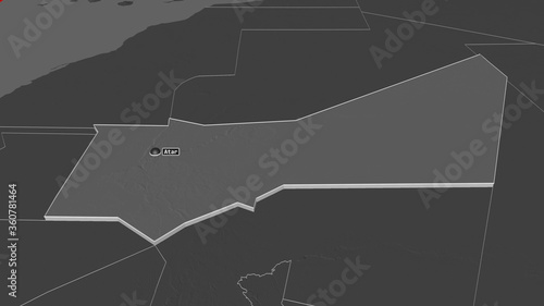 Adrar, Mauritania - extruded with capital. Bilevel