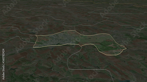 Bălţi, Moldova - outlined. Satellite