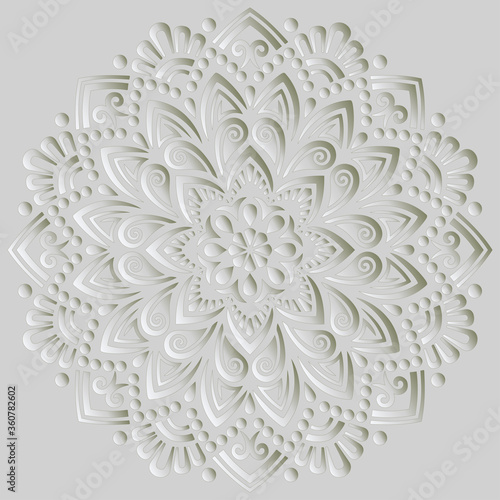 Mandala pattern white 3D gradient good mood