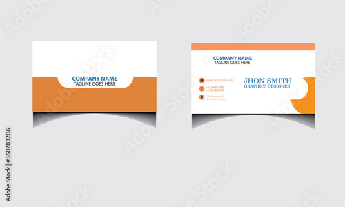 orange and white Business card design template