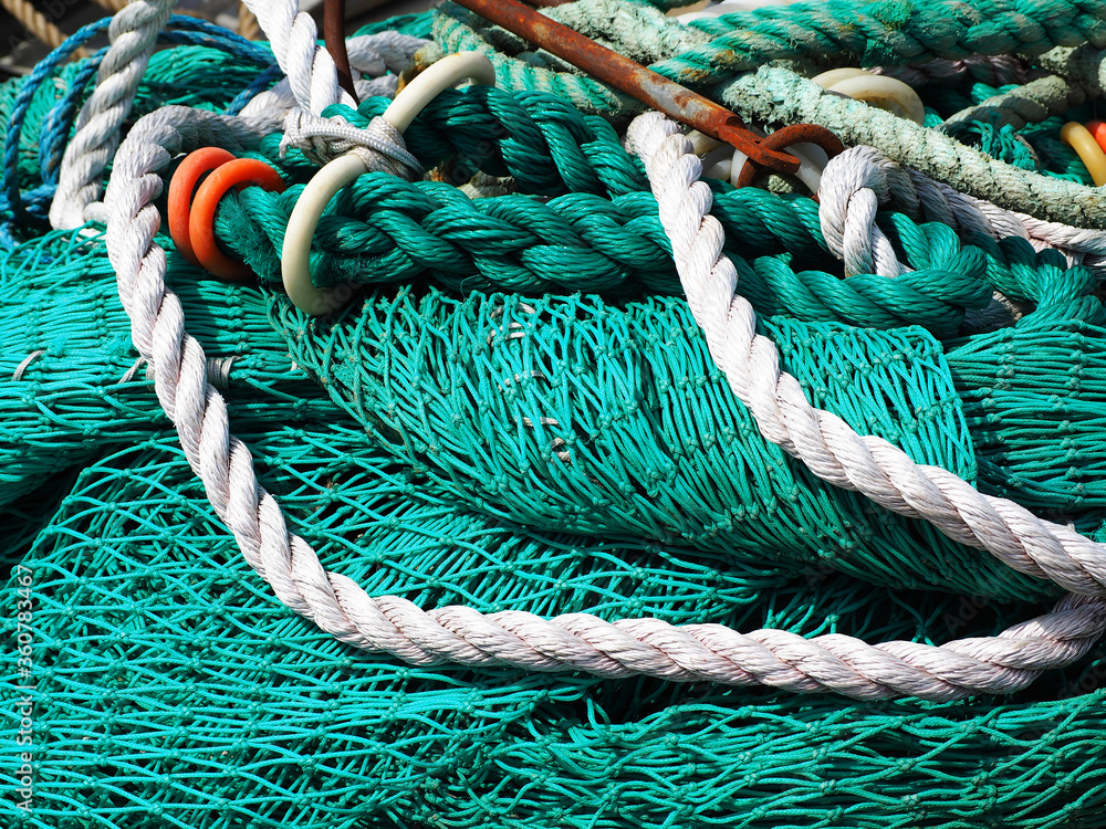 Close up view of fishing nets