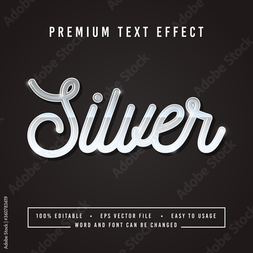decorative silver Font and Alphabet vector